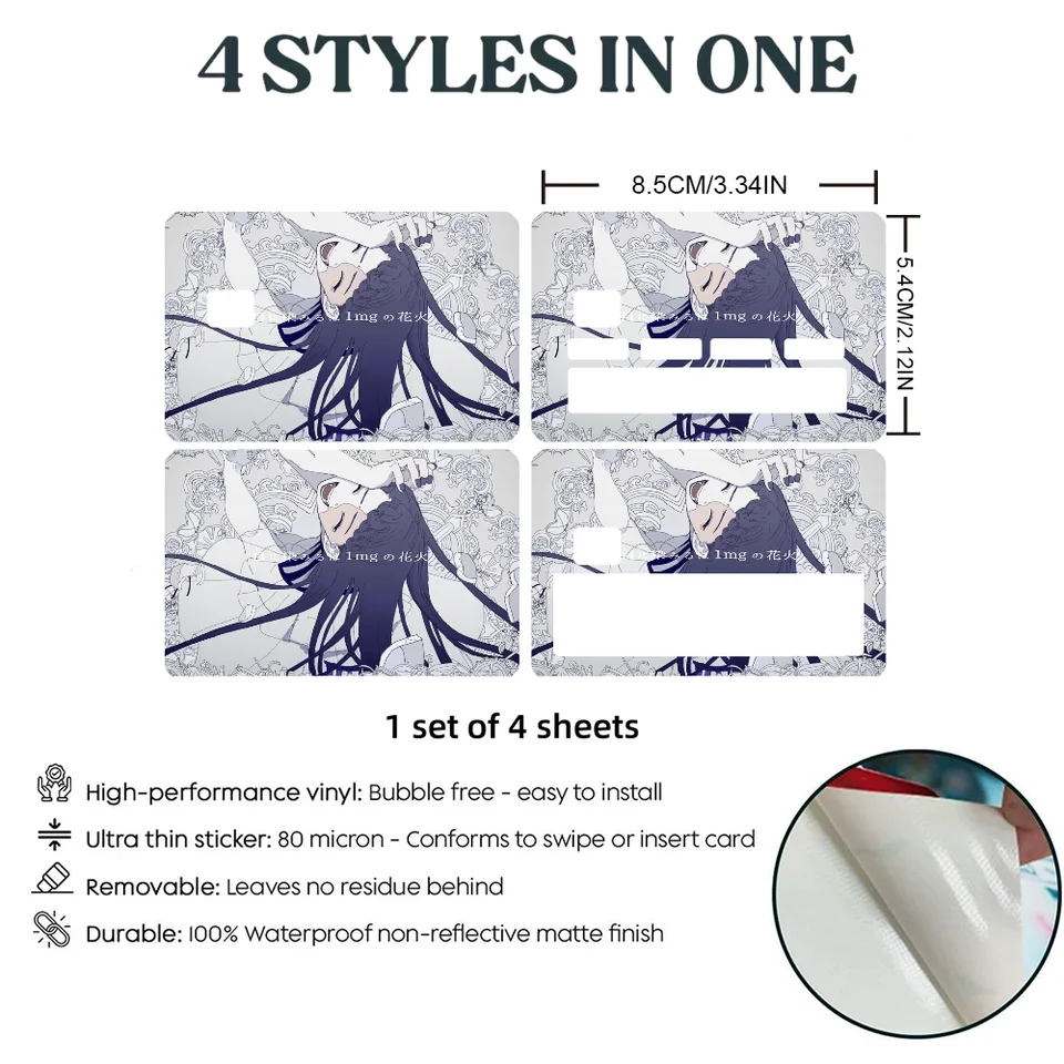 Singer Ado Stickers 4pcs PVC Card Skin Stickers for Bank Card Bus