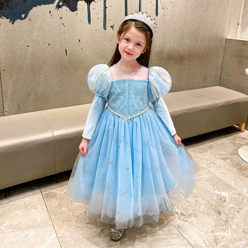 Serpiente agua Sombra Vestido de Elsa Frozen para niña, disfraz de princesa de lujo, disfraces de  fantasía de Halloween, copo de nieve, vestido esponjoso con purpurina,  primavera y otoño _ - AliExpress Mobile
