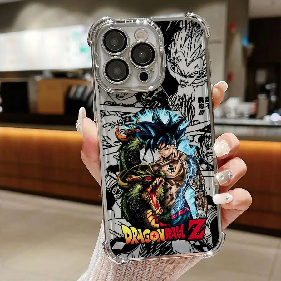 Cartoon Goku Cool Plating Phone Case with Anti-Fall Airbag Design