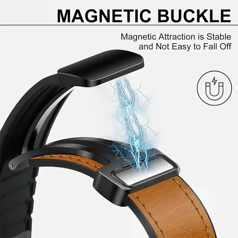 Premium Leather Silicone Sports Strap with Magnetic Loop