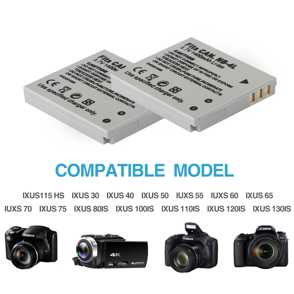 Batteria per Canon Digital IXUS 65, 3,7V, Li-Ion