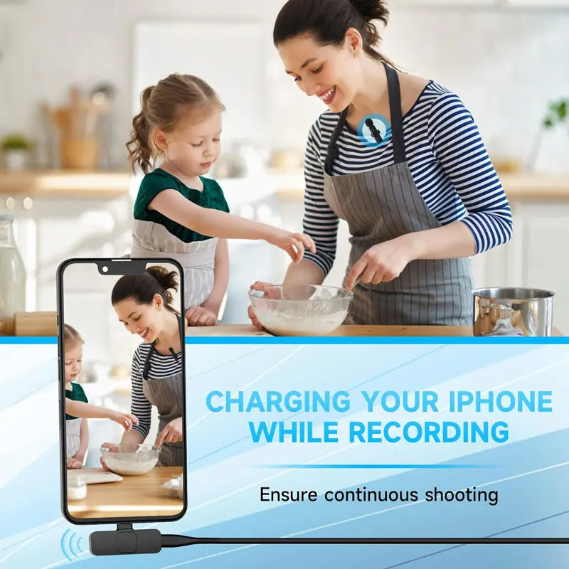 K9 Wireless Lavalier Microphone for iPhone and Type-C YouTube Facebook Video Live Intelligent Noise Reduction Mini Microphone