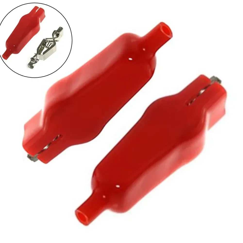 20A Sheathed Clips Nickel Plated Electrical DIY Multimeter Test Leads Double-Ended Crocodile Battery Connectors 2Pcs