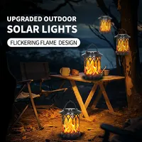 Solar Lantern Outdoor Lights Flickering Flame  Lights Hanging Solar Powered Lights For Garden Patio Deck Yard Pathway 1