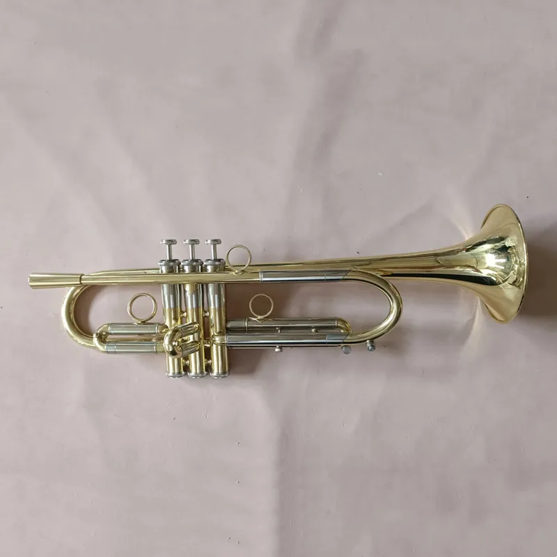 

New Arrival Bb Trumpet High Quality Gold Lacquer Silver Plated Trumpet Brass Musical Instruments Composite Type Trumpet