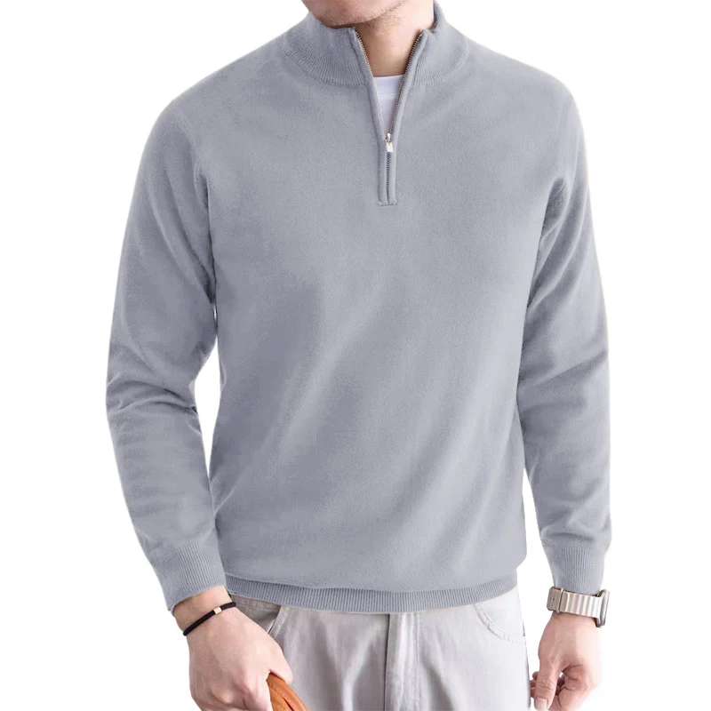 Tier Spiel Männer Rollkragen Gestrickte Polo Pullover Solide Stricken Bluse männer Kalte Bluse Männlichen Casual Pullover Warme Zipper strickwaren – Detail 7