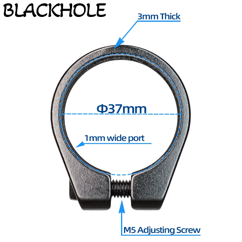 Bike Seatpost Clamp 37mm High Strength Aluminum Alloy For MTB