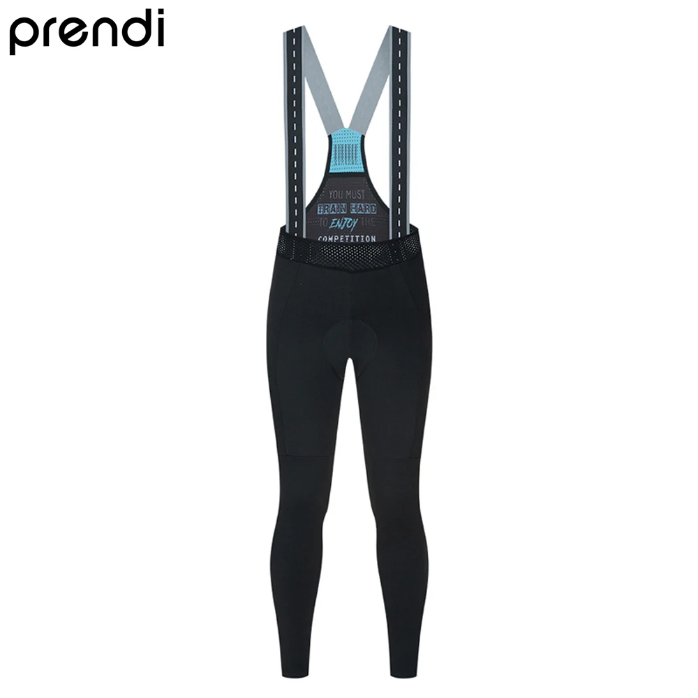 PRENDI Men Winter Thermal Fleece Cycling Bib Pants Mountain Bike Tights Pro Team Keep Warm Bicycle
