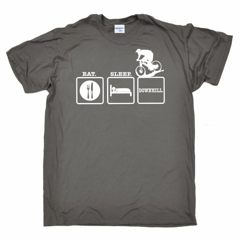 

Новое поступление, Мужская модная забавная футболка с надписью «Eat Sleep», горный велосипед, велосипедный цикл, забавный подарок на день рождения, Классическая футболка