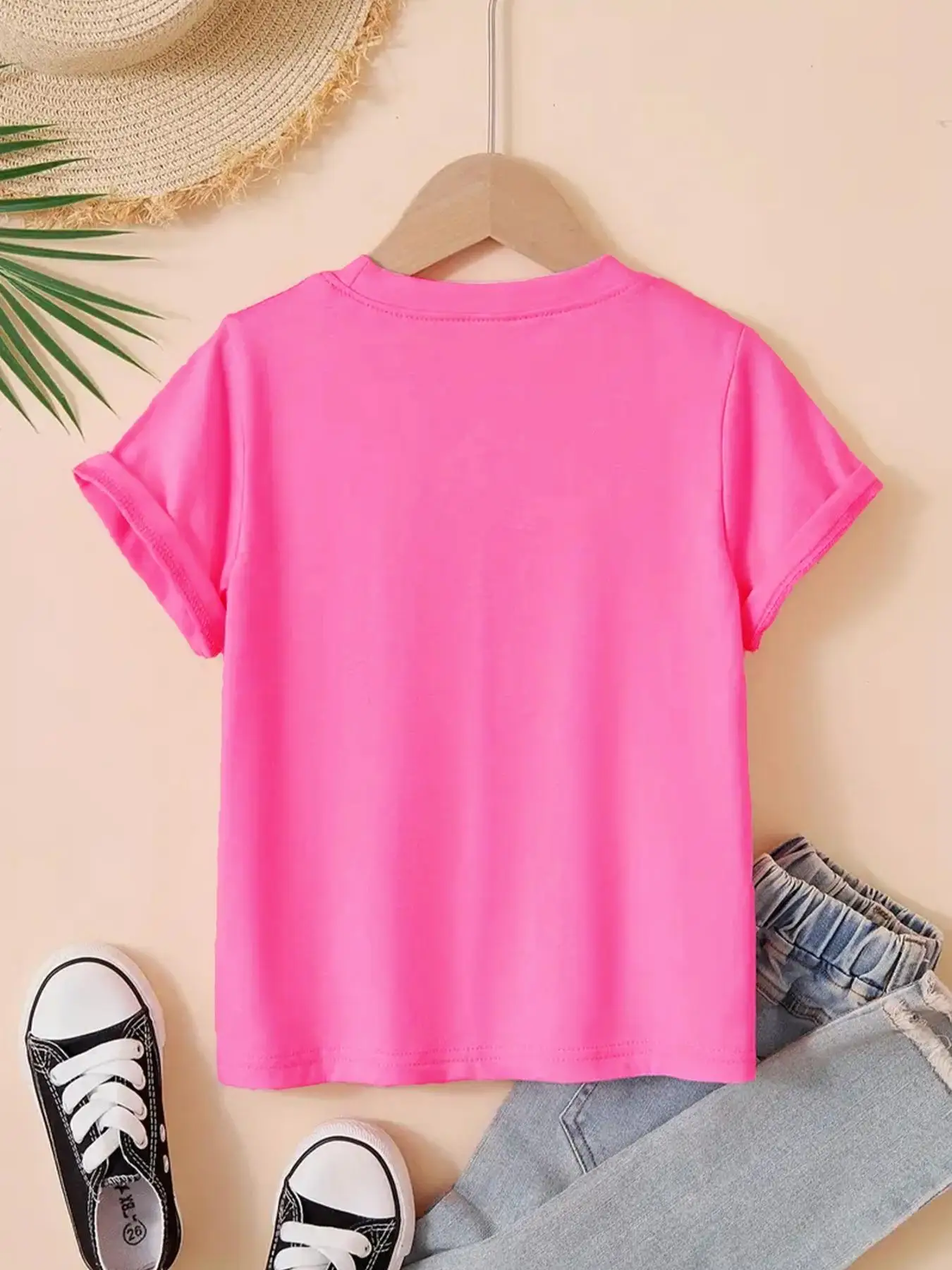 Girls Casual Sports Short-Sleeve and Bell-Bottom Pants Set Three-Girl Group Pattern Print Trendy Brand Sportswear Comfortable Elastic Waist Pants Comfortable Going Out Versatile