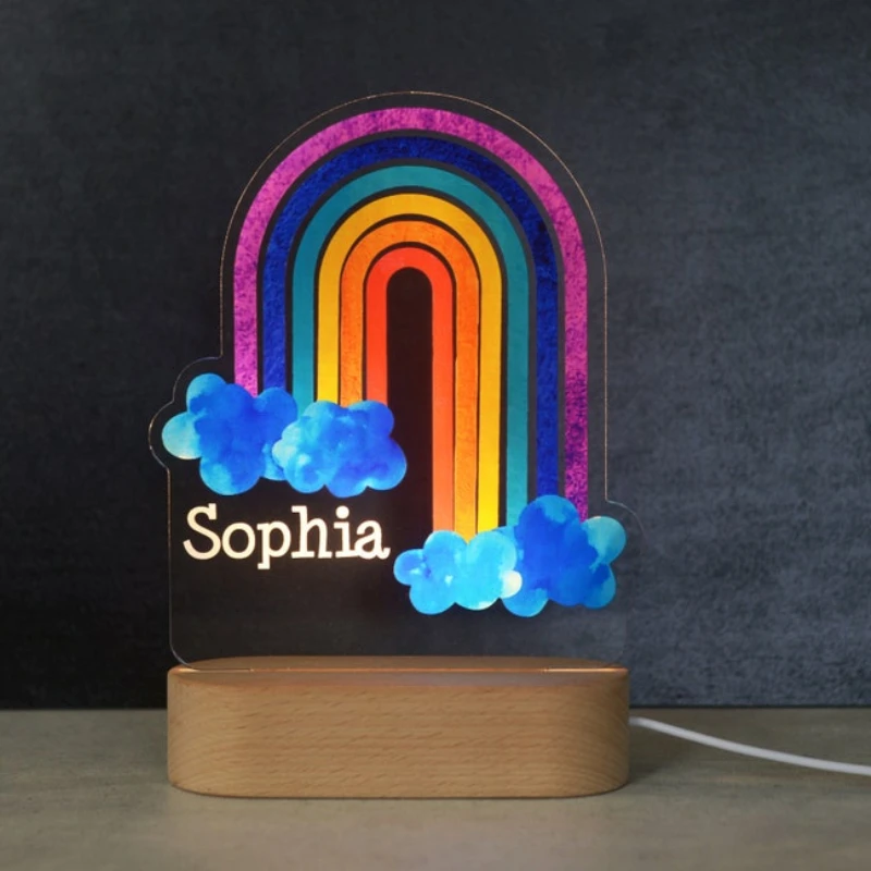 

Rainbow Custom Night Light Baby Christmas Present Child Birthday Present Colorful Dimmable Newborn Night Lamp Decoration Bedroom