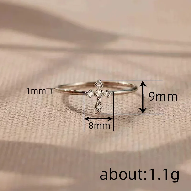 2026 New European and American Simple Cross Ring Women's High End Compact Mini Exquisite Fashion Design Jewelry 5