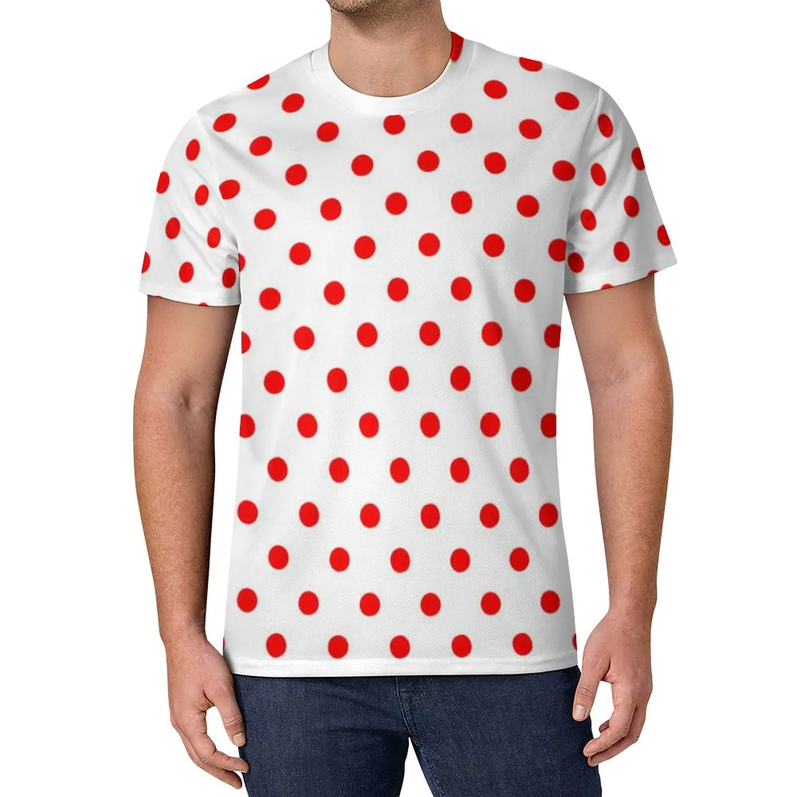white polka dot t shirt