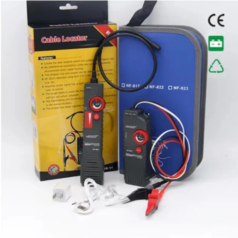 NOYAFA NF-822 High Voltage Wire Tracker Underground 220V Network Cable Test Metal Pipes Locators Tester 1000m Line Finder 6