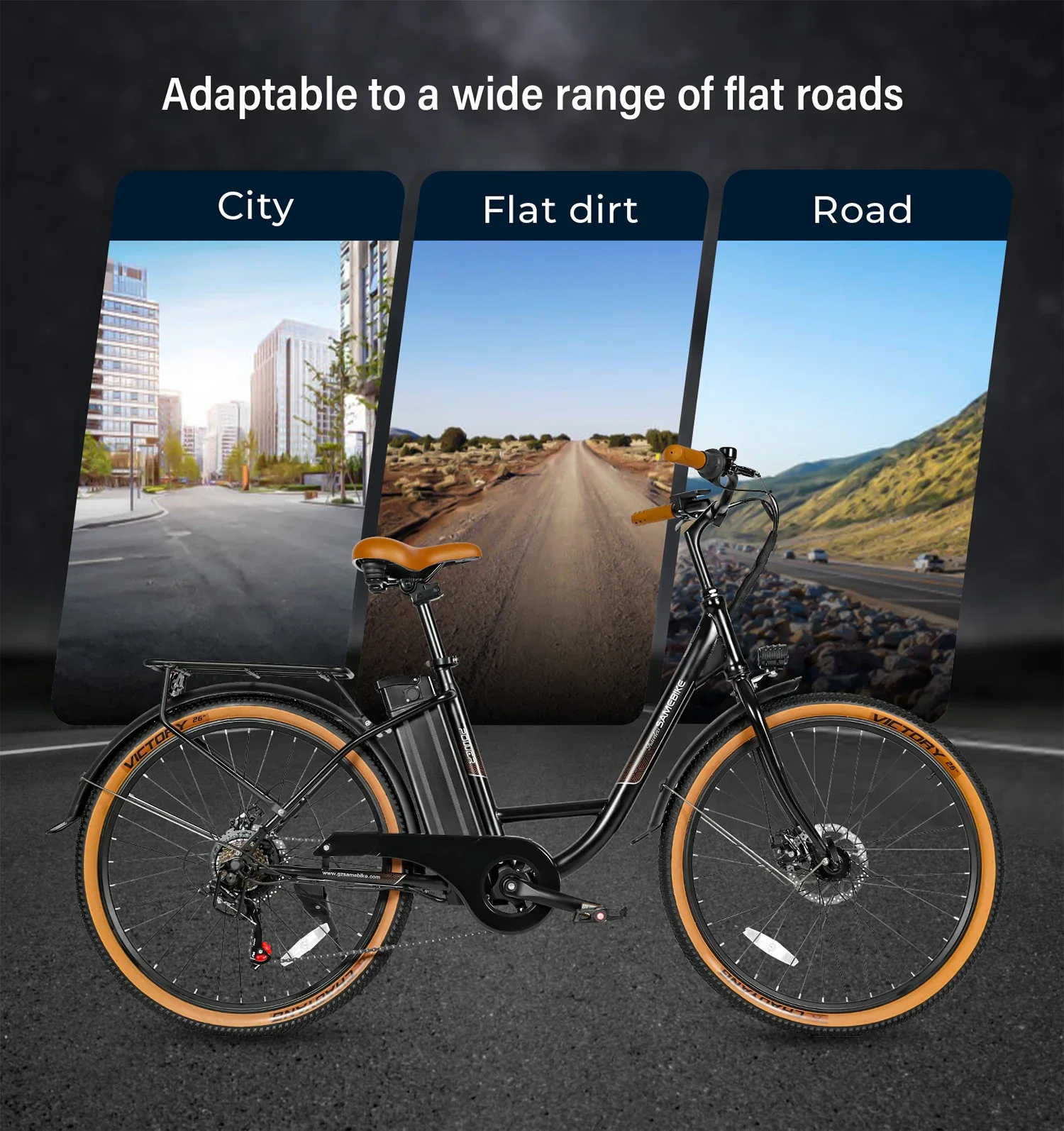 SAMEBIKE City Commuter TDE10Z 7 Speed Smart Controller Electric Bike 250W 36V 10.4ah Removable Battery Adult Electric Bicycle