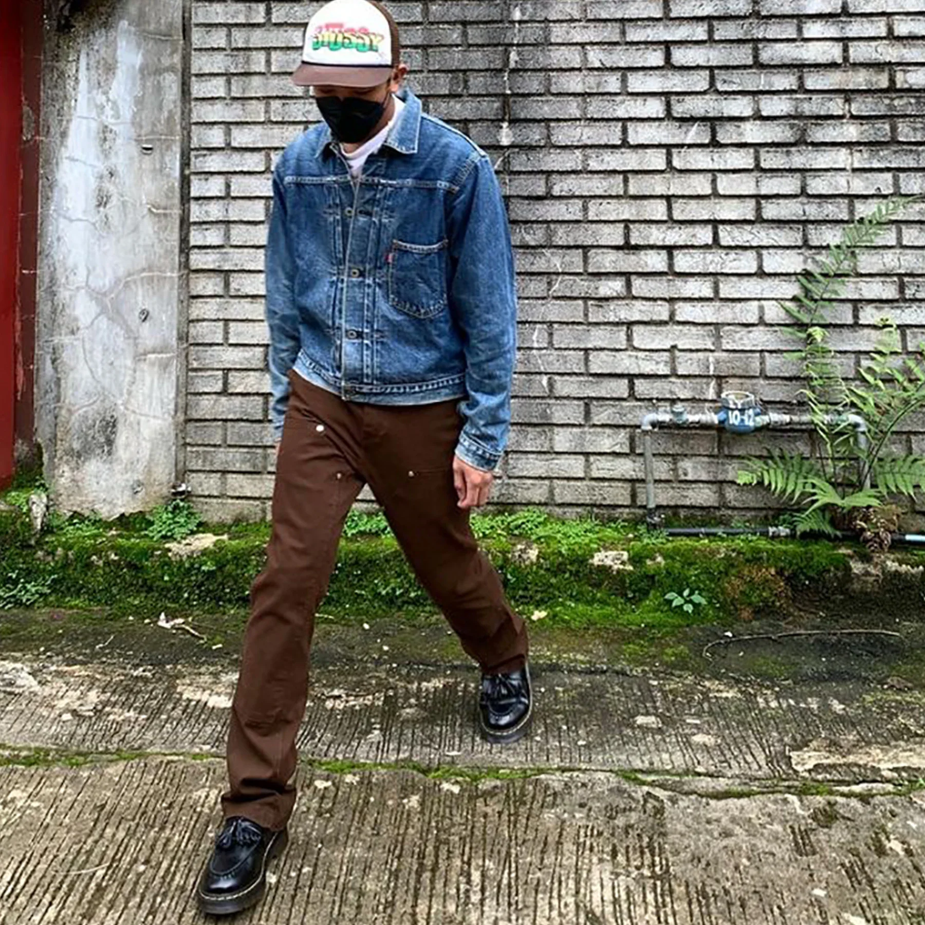 American Street Fashion Big Pocket Overalls Loose Casual Design Straight Men'S Clothing Pants High Street Retro Denim Trousers