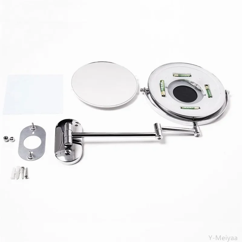 3X 10X Magnifying Makeup Mirror With Light Folding Wall Vanity Mirror Double Sided Touch Bright Adjustable Bathroom Mirrors 20#3