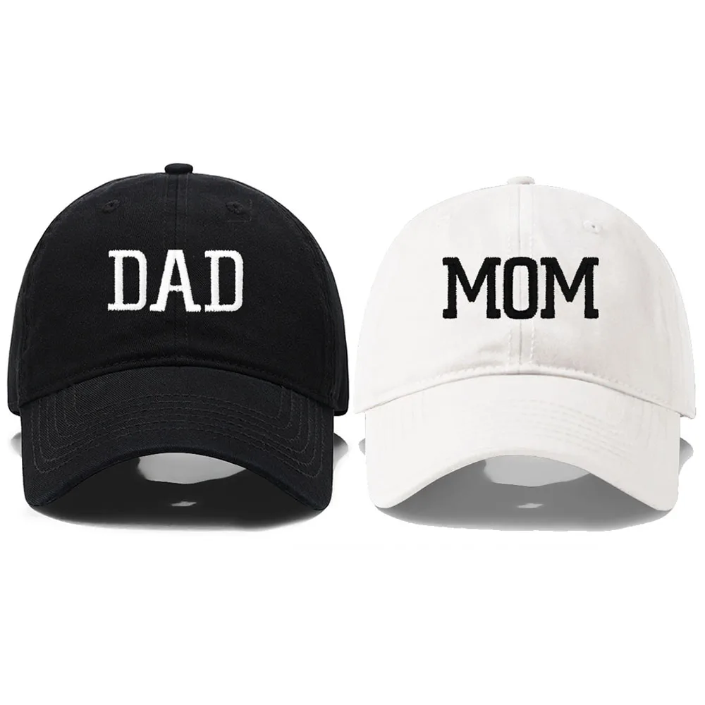 DAD MOM Embroidery Pure Cotton Baseball Cap Fashion Women Men Hat Sport