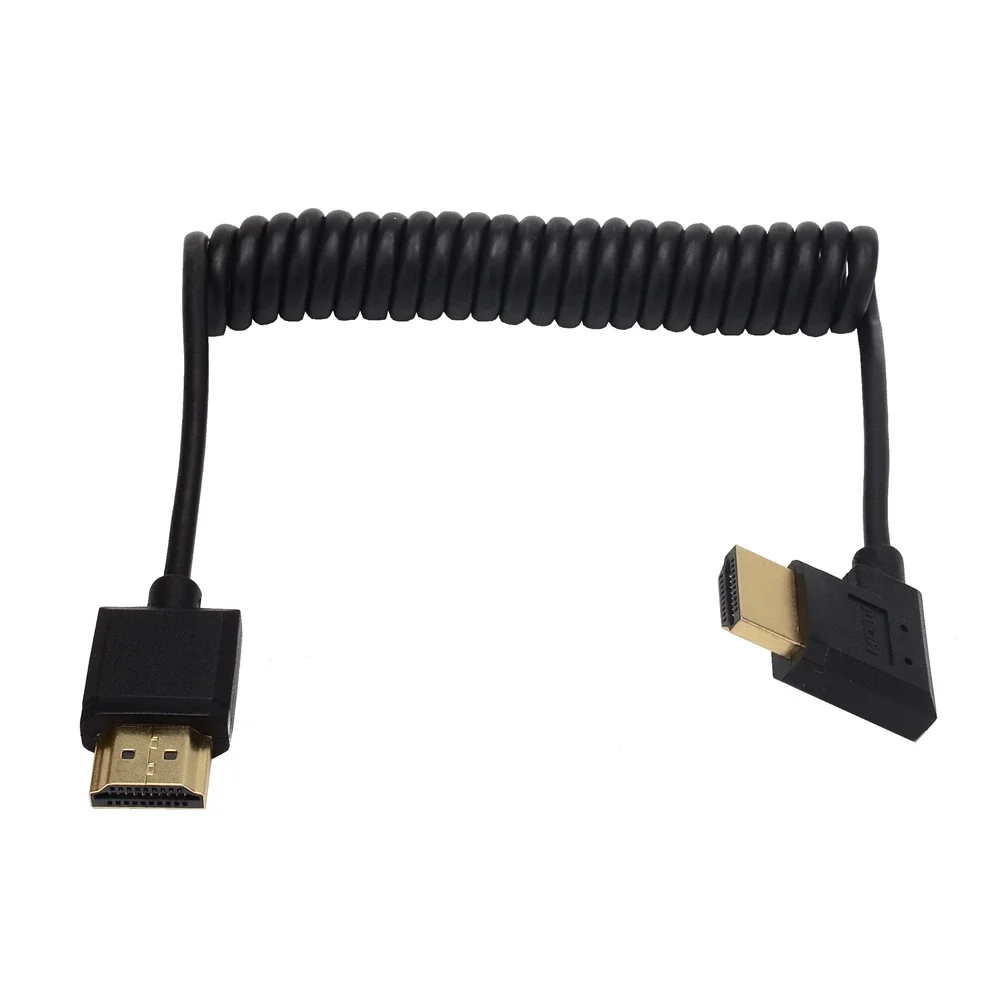 Фото Od3.2 мм супер мягкий тонкий 90 Угол 2,0 HDMI-совместимый эластичный пружинный скрученный кабель высокоскоростной 4K * 2K @ 60 Гц HD для камеры ноутбука №4