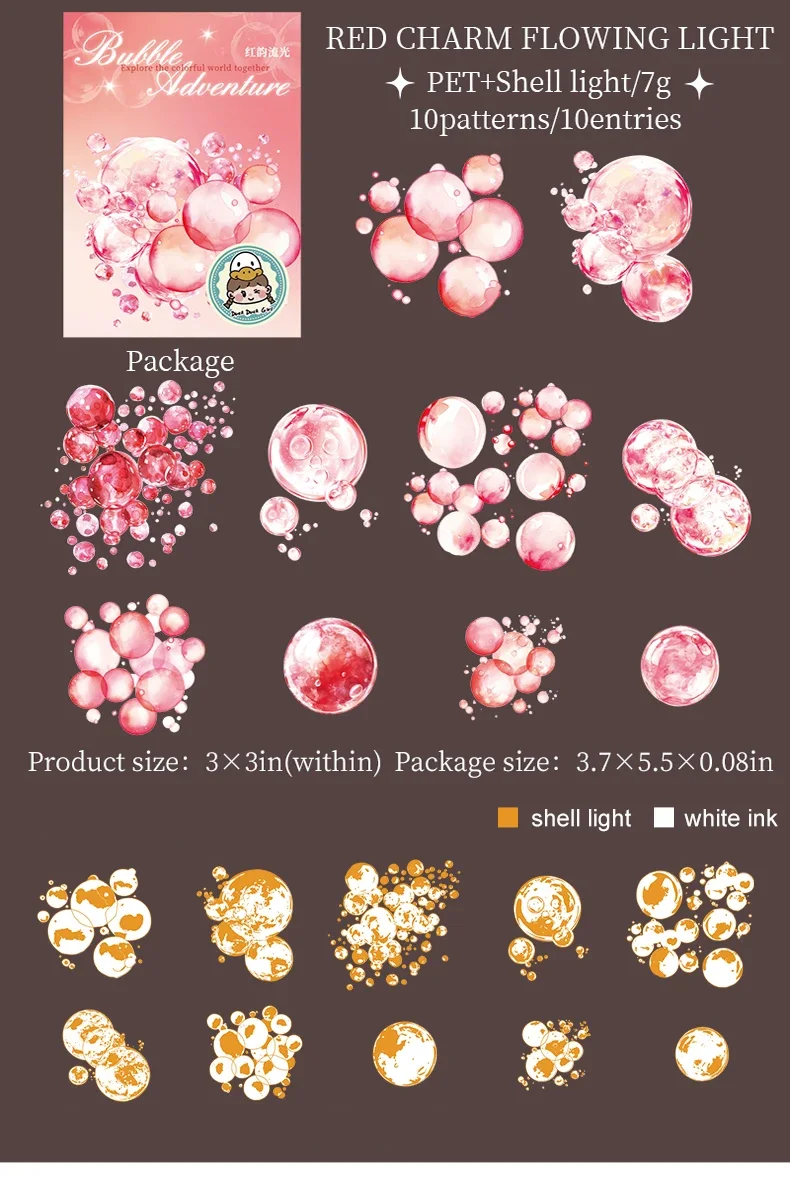 JIANWU Bubble Adventure Series Dream Bubble Landscaping Material Collage PET Sticker Creative DIY Journal Stationery