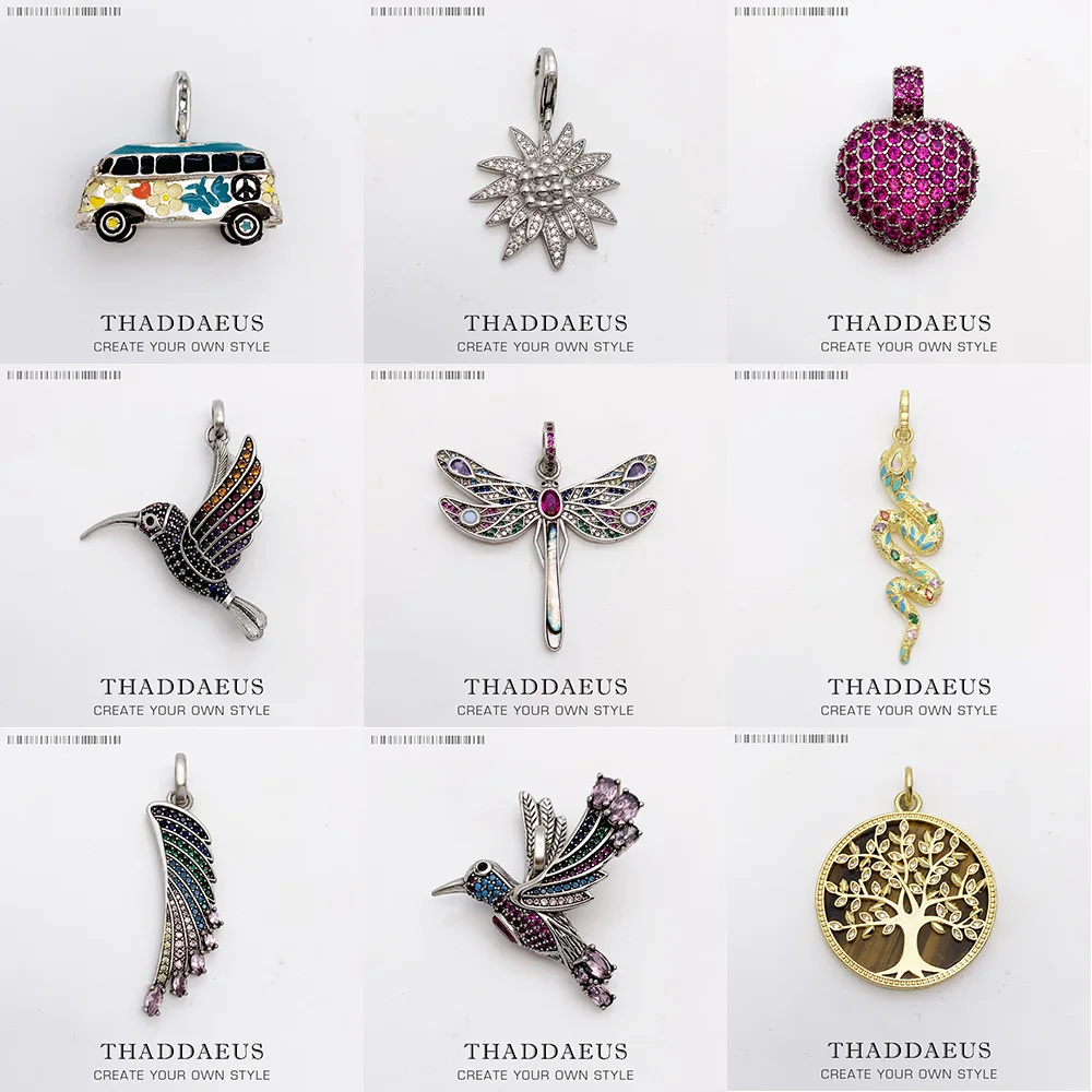 Pendant Necklace Dragonfly Butterfly Hummingbird Wings Heart Snake Tree Tooth Bus Knot Snow Spring Jewelry Bohemia Gift Women Men