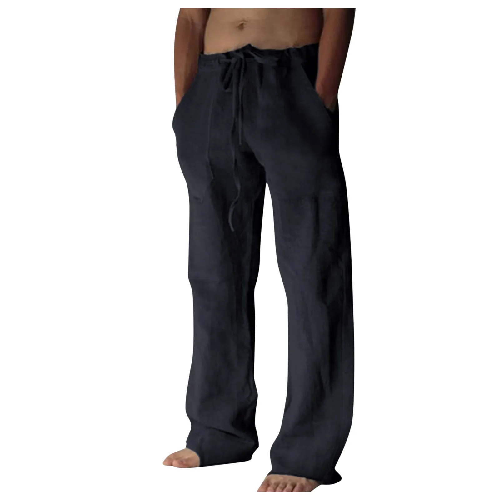 plus size khaki pants Men's casual everyday solid full length mid-waist pocket drawstring pants stylish high quality comfortable pants business casual pants men