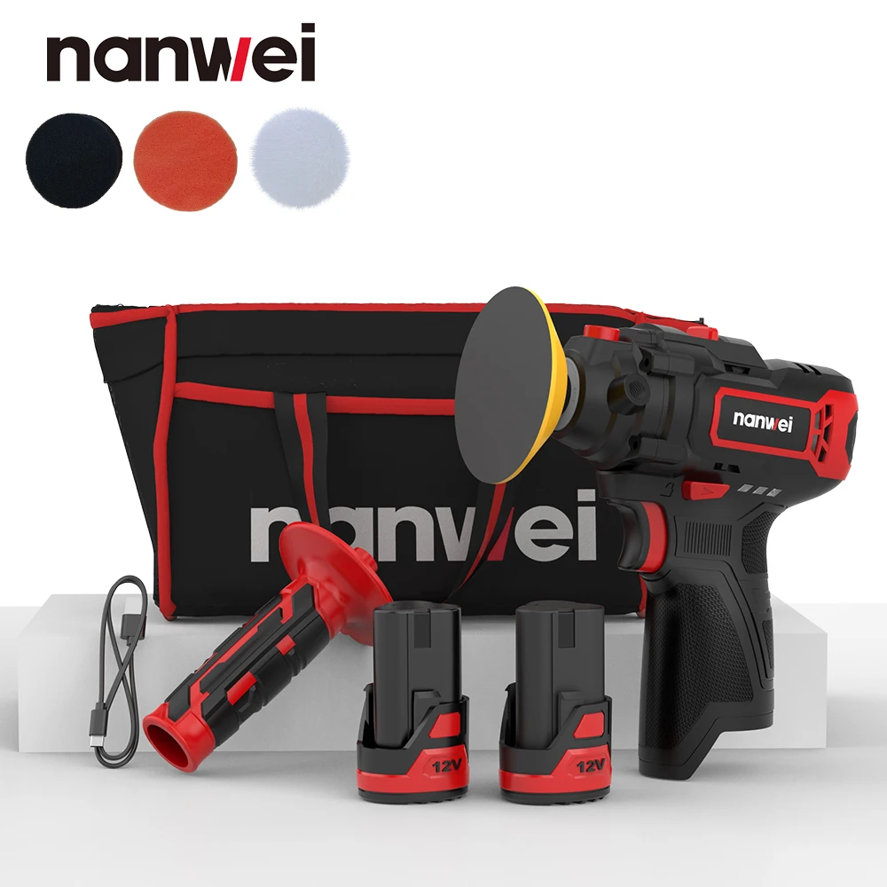 12V Mini Nanwei Car Polishing Machine Wireless Beauty Polishing Disc For Small Cars Scratches Repair Waxing