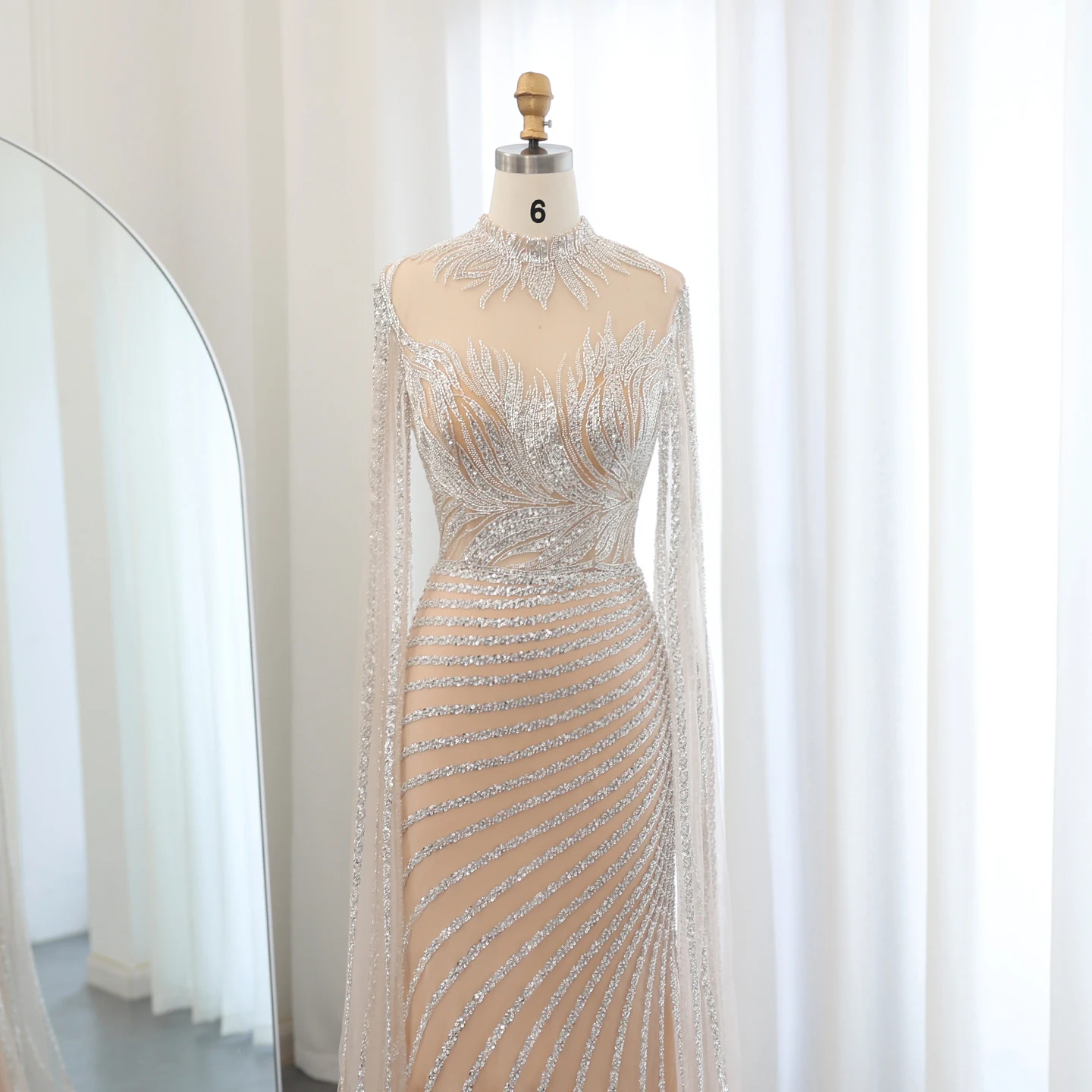 Sd9def51c8bb74928a5d21bfd36a0bba1b Saudi Arabia Caramel Mermaid Evening Dress with Cape Sleeves Luxury Dubai Women Wedding Guest Party Gowns Mallzona