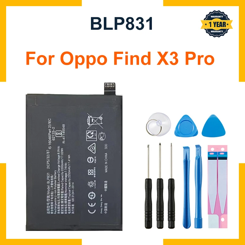 

100% Original High Quality BLP831 4500mAh Phone Replacement Battery For Oppo Find X3 Pro X3Pro CPH2173 PEEM00 Batteries Bateria