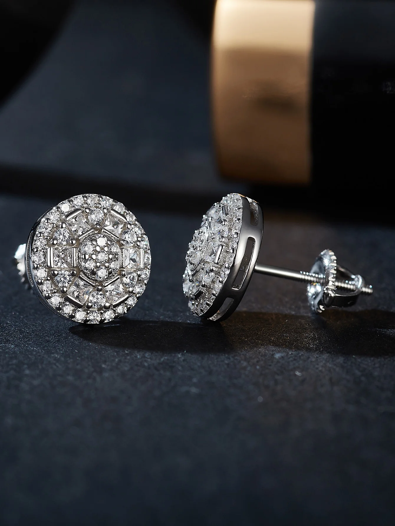 luxury Earrings Round Stud Earring Moissanite Earrings Women 2024
