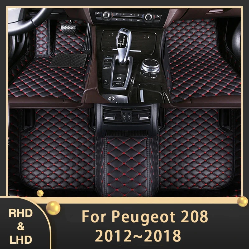 

Car Floor Mats For Peugeot 208 A9 2012~2018 Custom Auto Foot Pads Leather Carpet Interior Accessories 2013 2014 2015 2016 2017