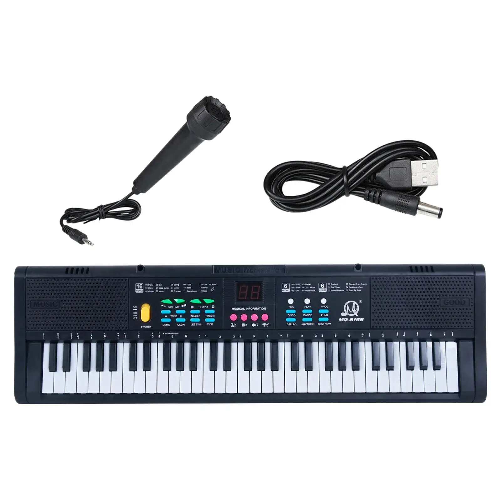 

Keyboard Piano Instrument Toy Practical Microphone 61 Keys Musical Portable Keyboard Piano for Show Learning Party Gifts Home