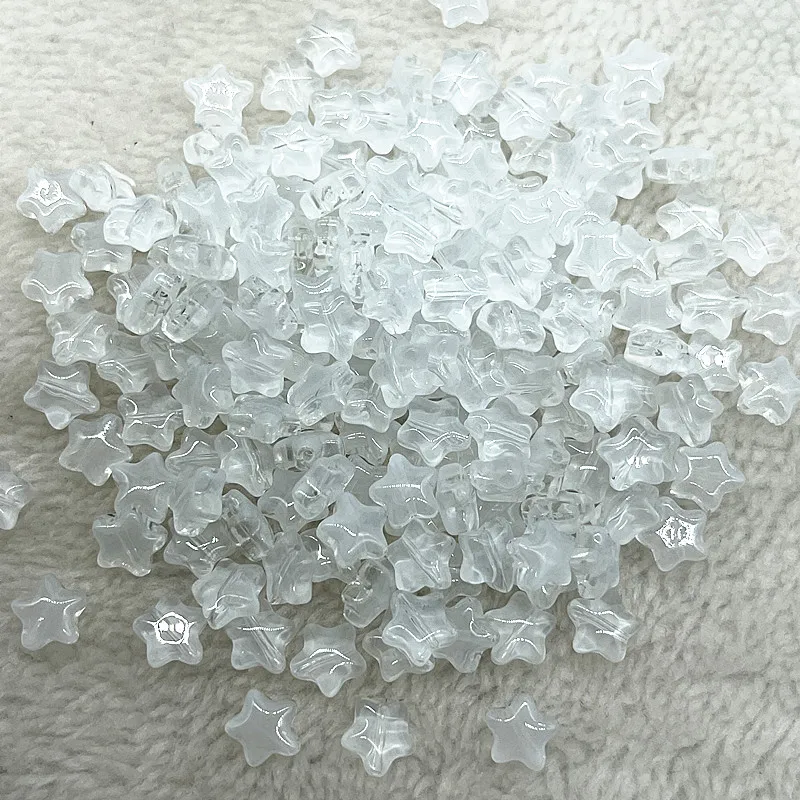 30pcs 8mm Iridescent Star Beads for DIY Jewelry and Crafting