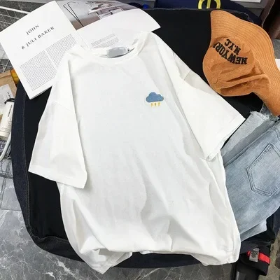 

Ancient dress feeling girl loose cartoon embroidery strange smell girl short-sleeved T-shirt woman white