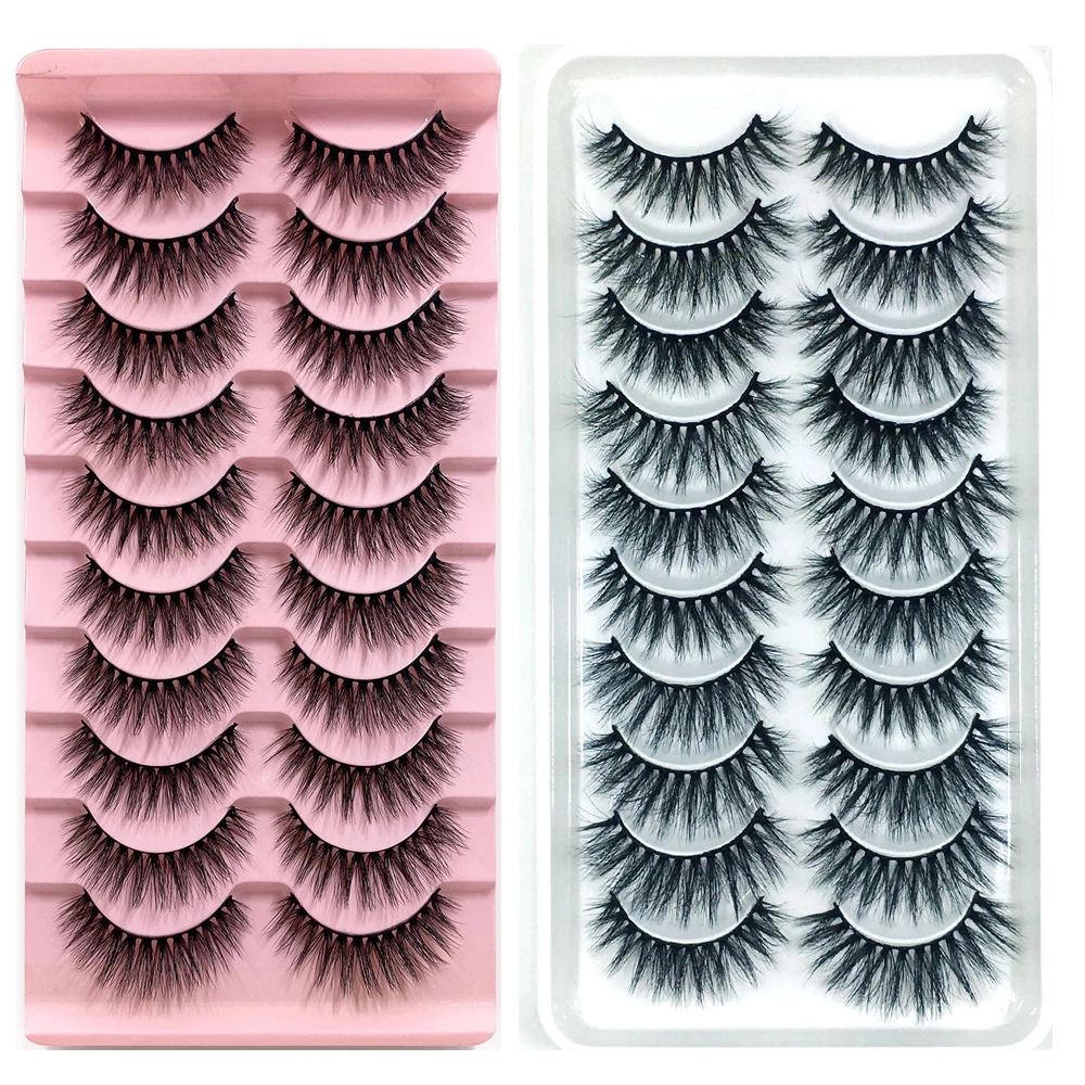 

1000 Pairs 3d Mink Lashes Bulk Faux Thick Long Wispy Natural Mink Lashes Pack Short Wholesales Natural False Eyelashes maquiagem