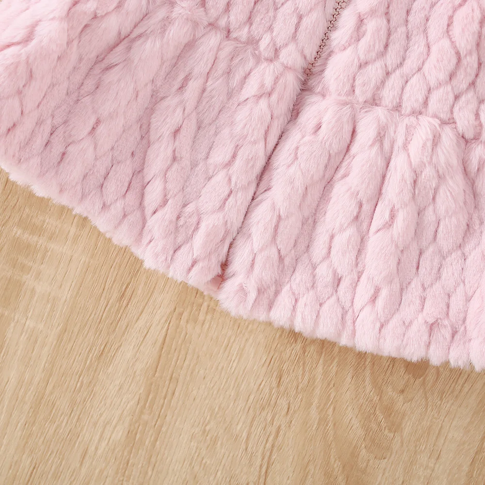 2Pcs/SetWinter New Girls' Wool Sweater Vest One Flower Sleeveless Wool Sweater Vest Free Bunny Bag
