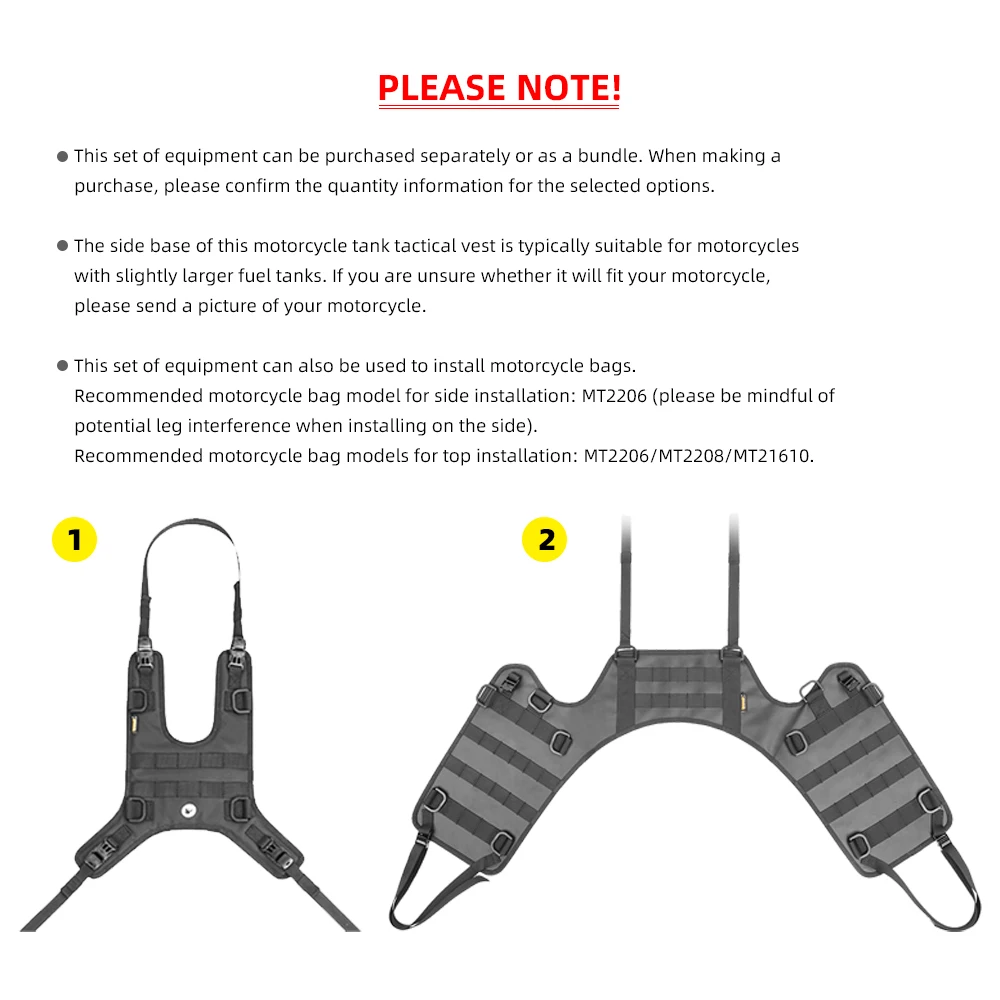 Rhinowalk MT001A Motorcycle Tactical Vest Set Tank Bag Saddle Base - Image 2