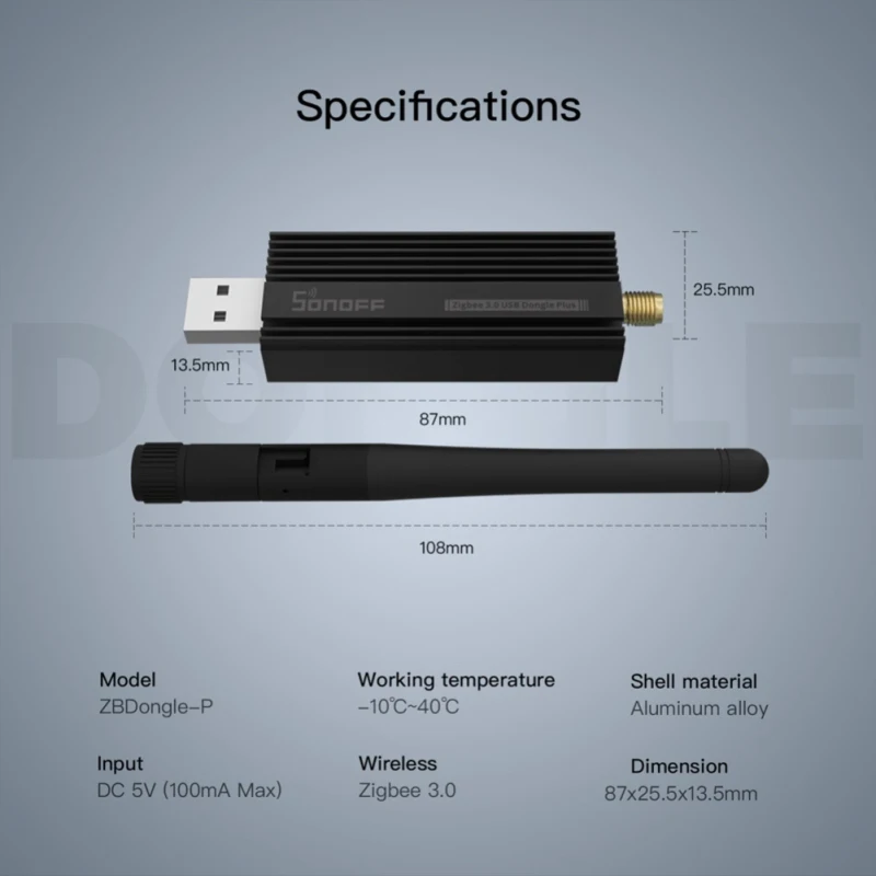SONOFF ZigBee 3.0 USB Dongle Plus Smart ZB-Dongle-E Esp32 ZigBee Gateway, Home Assistant ZHA ZigBee2MQTT USB Stick ZB Dongle-E 6