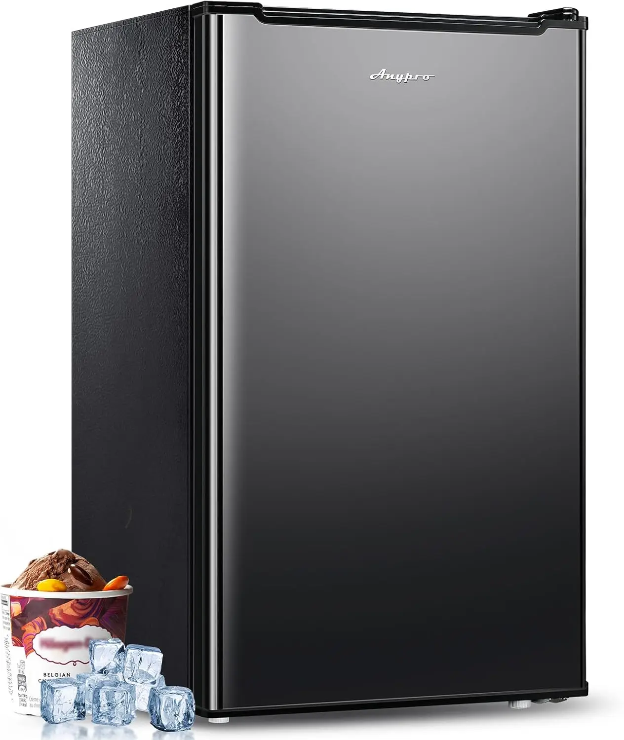 Upright Freezer 3 Cu.Ft Mini Freezer with 3 Pull-down Drawer Doors, Adjustable Thermostat Small Deep Single Door Standin
