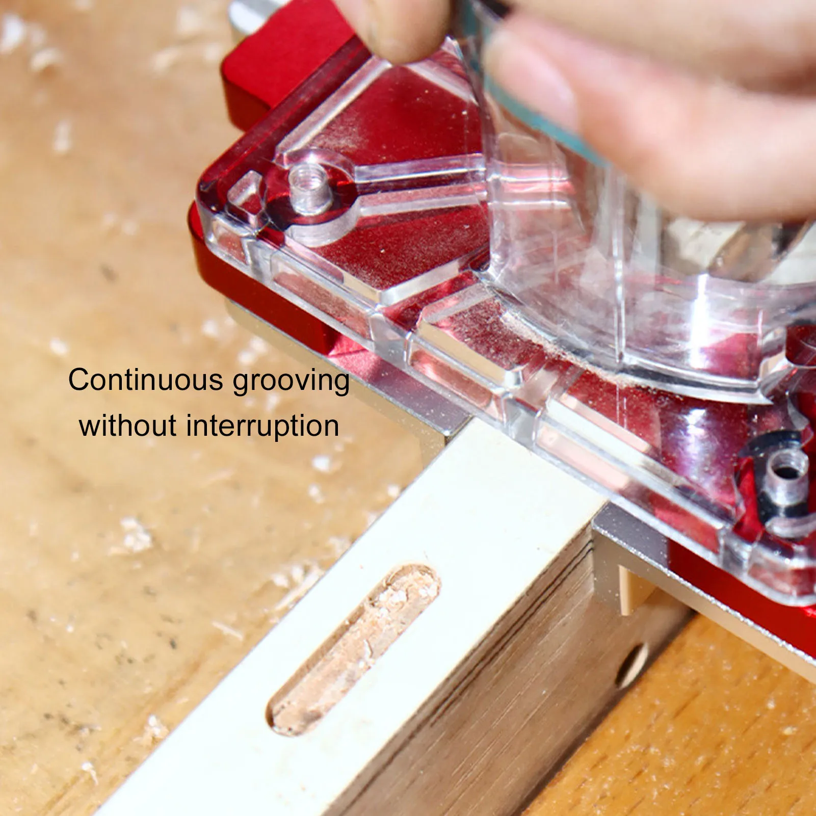 Woodworking Router Slotting Base Wood Router Slotting Locator Clear Scale Abrasion Proof Efficient 2 in 1 Design for Handcraft
