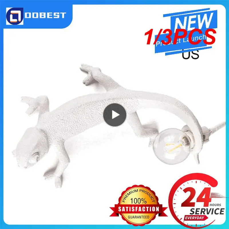 

1/3PCS Nordic chameleo Lizard Desk Light Modern Cute LED Resin Animal Chameleon Table Lamp Children Bedroom Bedside Deco Light