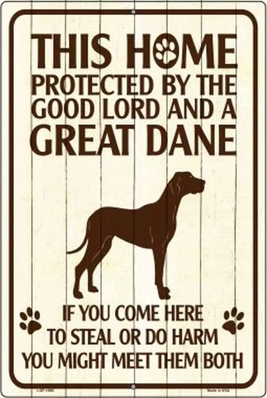 

Smart Blonde This Home Protected By A Great Dane Parking Sign Metal Novelty Plaque 8x12 Inch