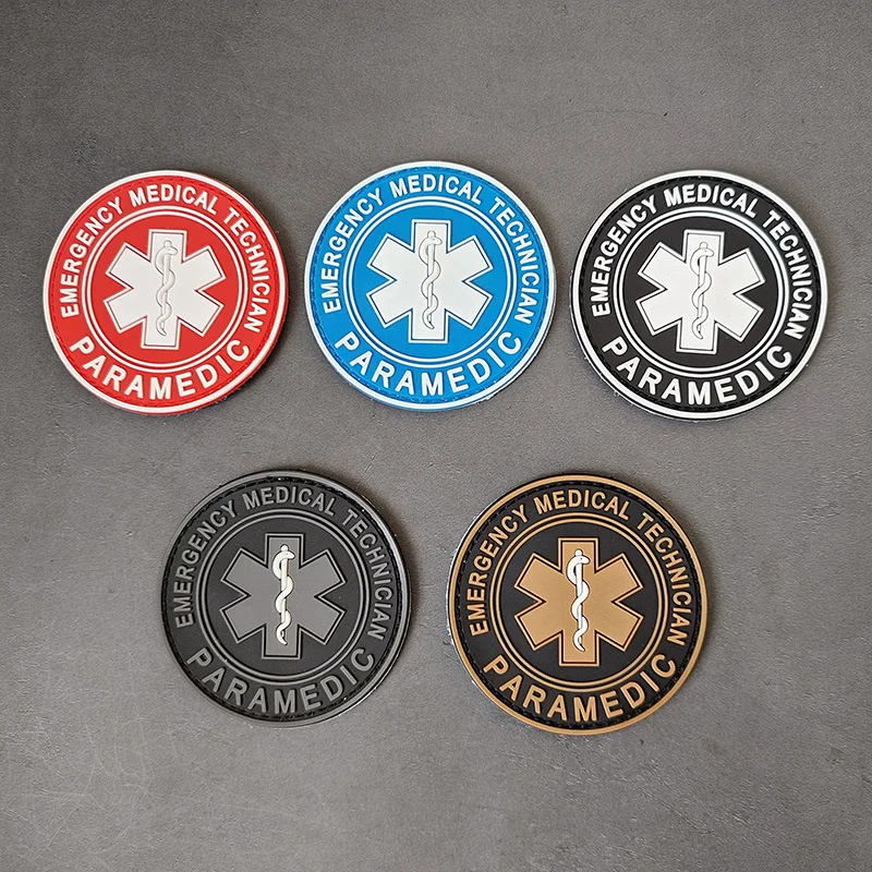 Service Dog EMS Medic Hook & Loop Patch – Embroidered Star Of Life Vest/Harness Emblem - View #5