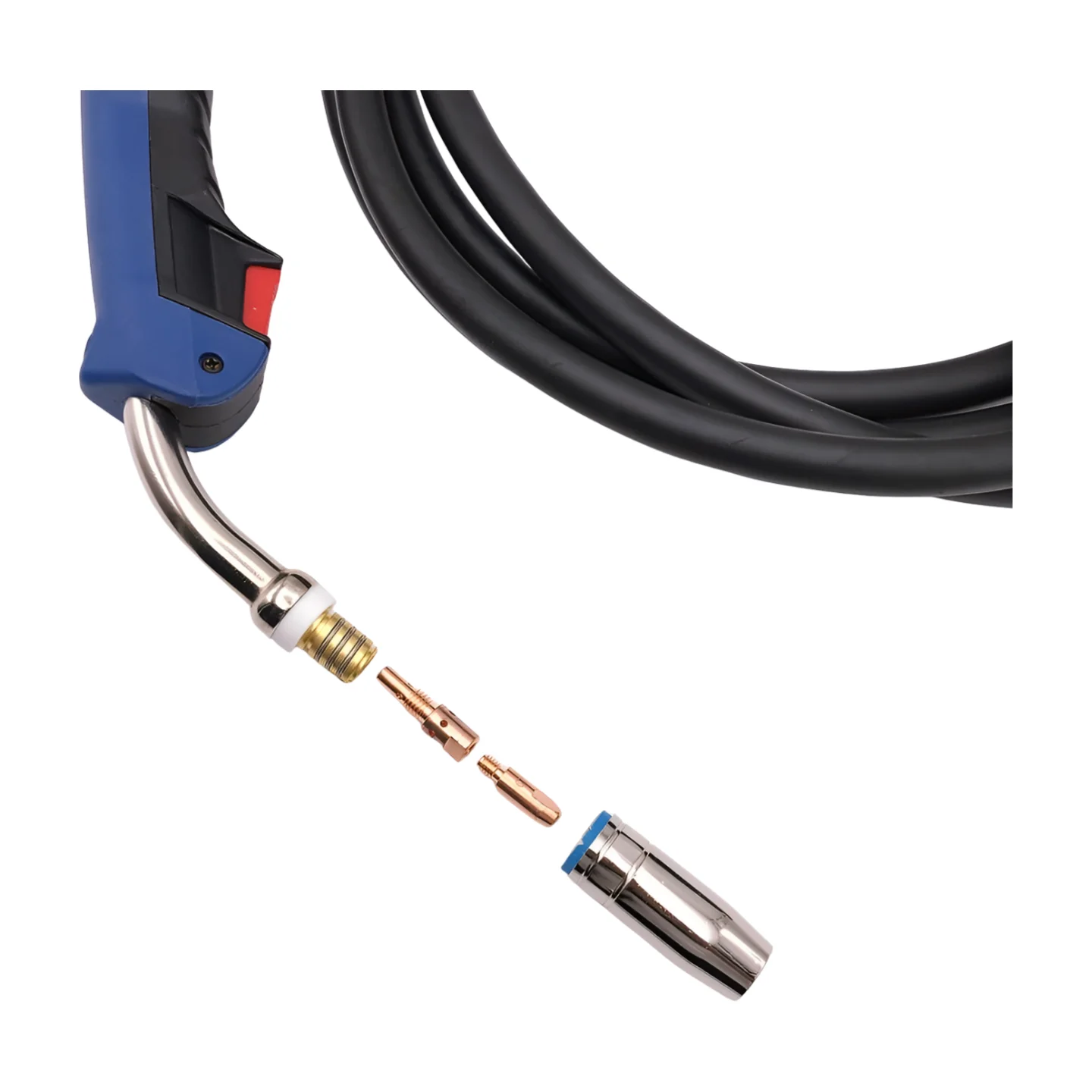 Punte Di Contatto E Ugello Per Torcia Saldatura MIG MAG 15AK - 20 Pezzi 0,9 Mm + Ugello Gas