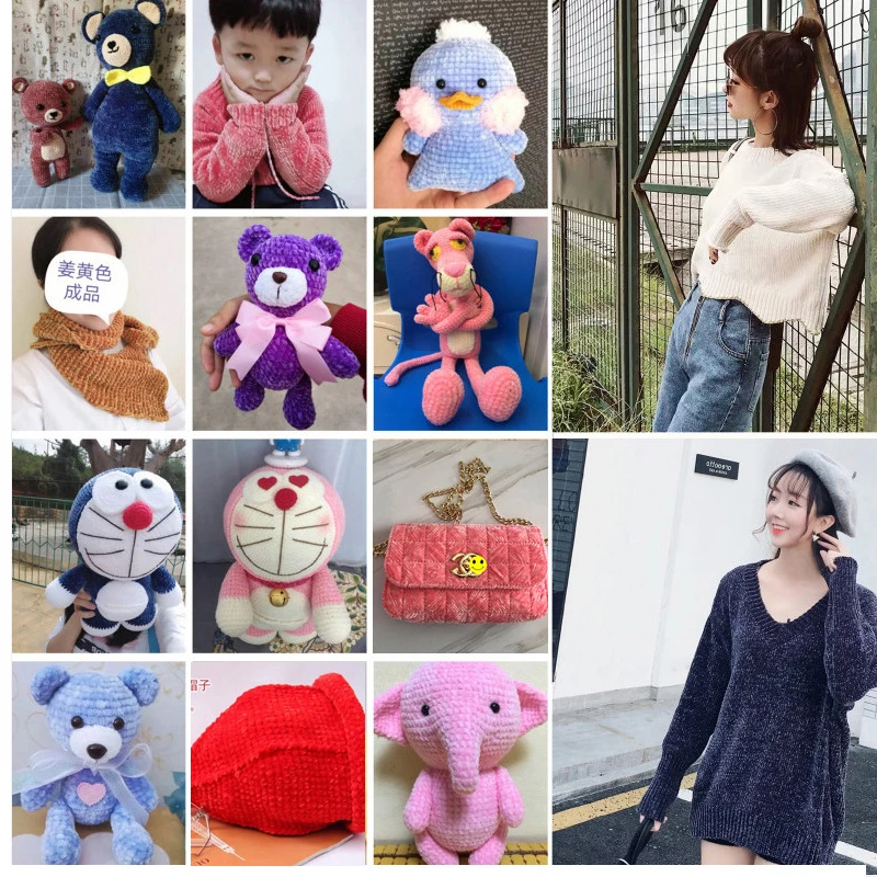 100g Velvet Yarn for hand Knitting 100% polyester Crochet yarn DIY knit Sweater hat scarf line Crocheting toy amigurumi thrreads 2