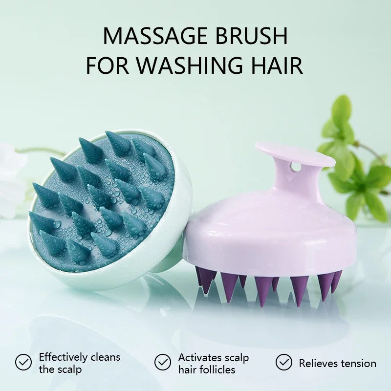 WANMEI Silicone Shampoo Brush Head Scalp Massage Comb Hair Washing Combs Bath Shower Body Massage Brushes Hair Care Tool