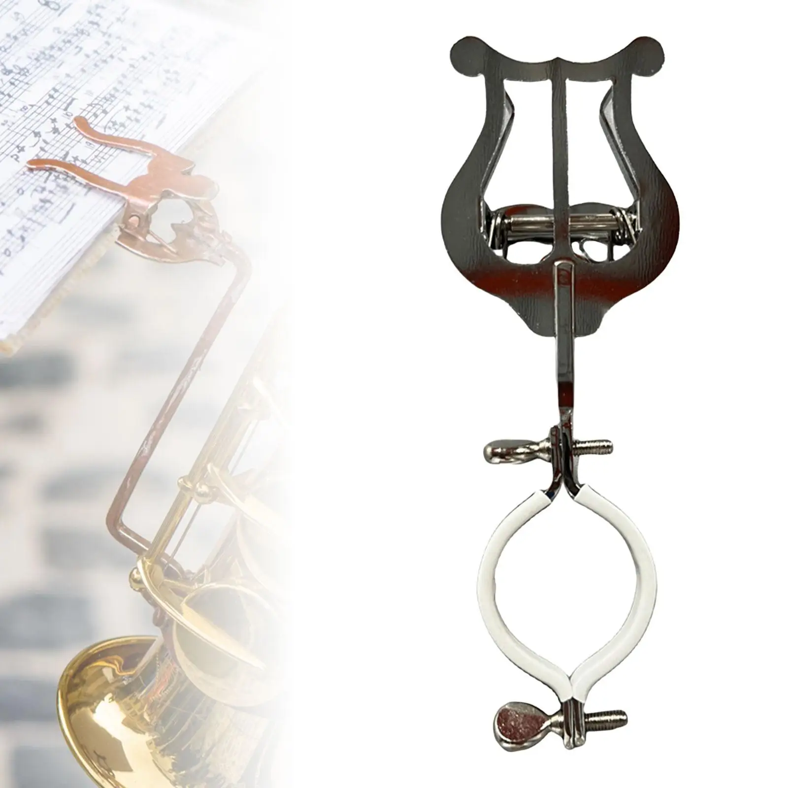 Instrument Holder Metal Universal Music Clip Stand Clarinet Lyre Sheet for Cornet French Marching Band Instruments Trombone