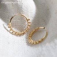 20MM Hoop Earrings 14K Gold Filled Gold Beads Earrings Minimalism  Gold Jewelry Brincos Pendientes Boho Earrings 1
