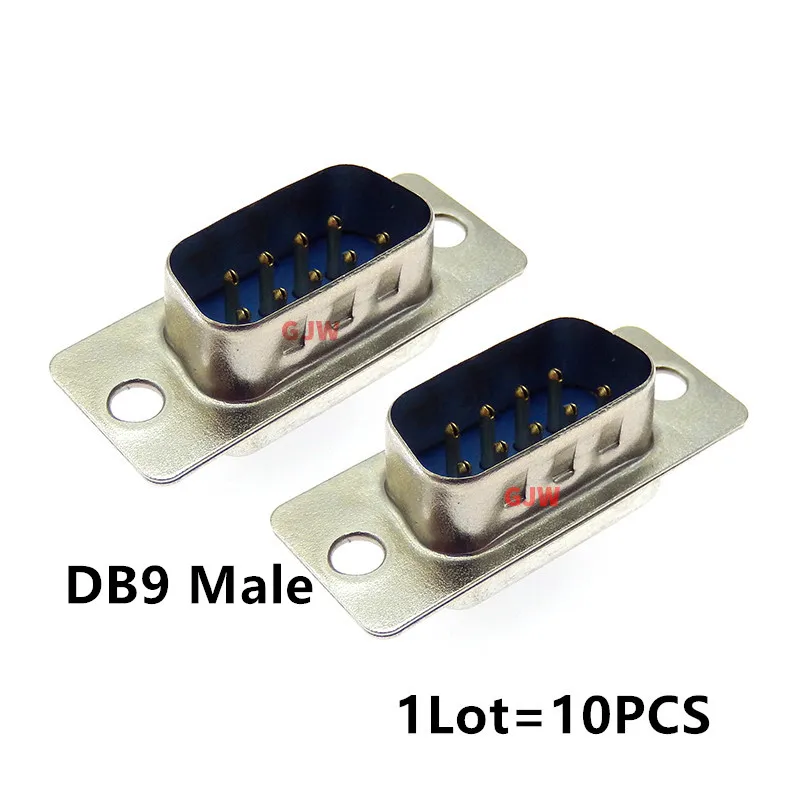 10PCS DB9 Female Male PCB Mount serial port Connector Solder Type D-Sub RS232 COM CONNECTORS 9pin socket 9p Adapter FOR PCB