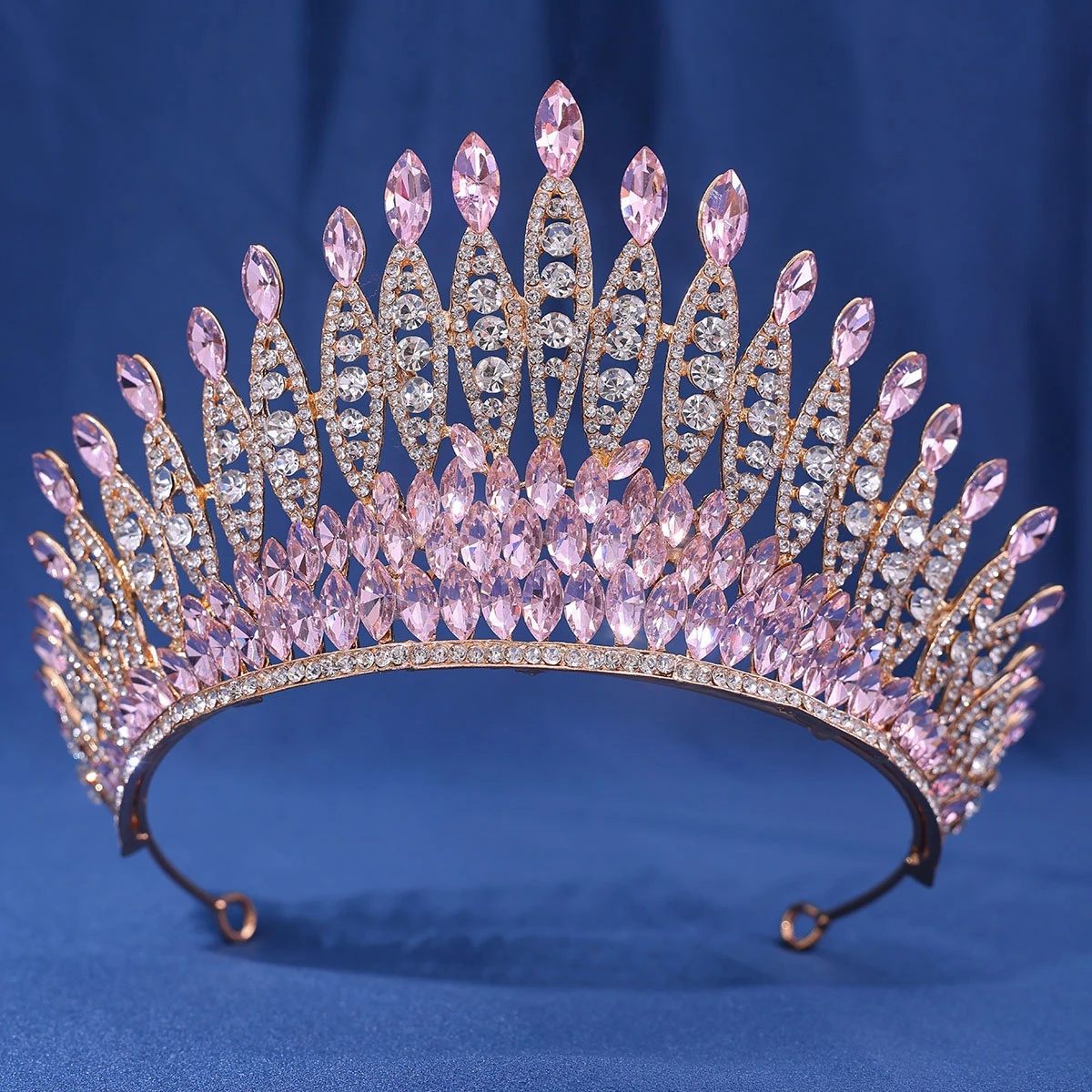 Vintage Barock Königin Diadem Luxus Braut Tiara Krone Hochzeit Haarschmuck für Schönheitswettbewerbe Schmuck – Detail 4